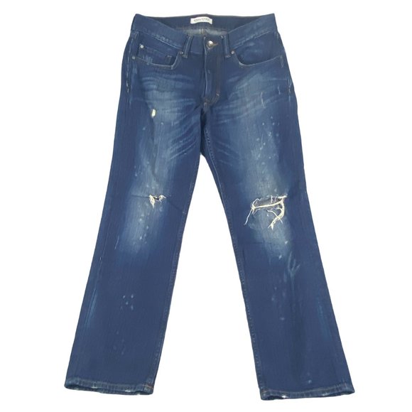 Banana Republic Jeans Womens 27 Boyfriend Straight Paint Splatter Distressed‎ - Picture 1 of 14